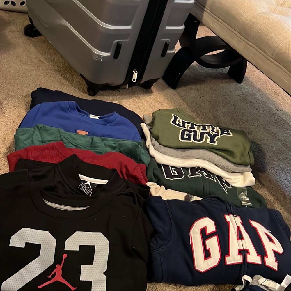 Lot of boys size 5/5t long sleeve shirts and sweatshirts